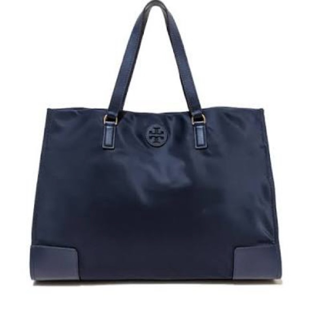Tory Burch Dark Blue ELLA Tote with Logo